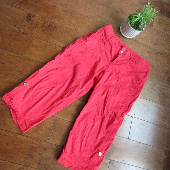 EUC Khakis & Co. Red Poplin Capri Pants 4 Small - Picture 1 of 5
